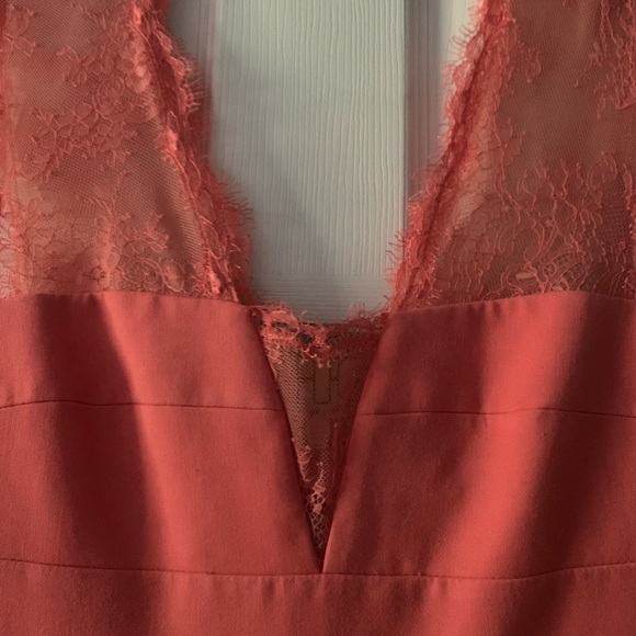 Coral BCBG summer dress! Pretty color, with delicate lace. - Picture 2 of 4